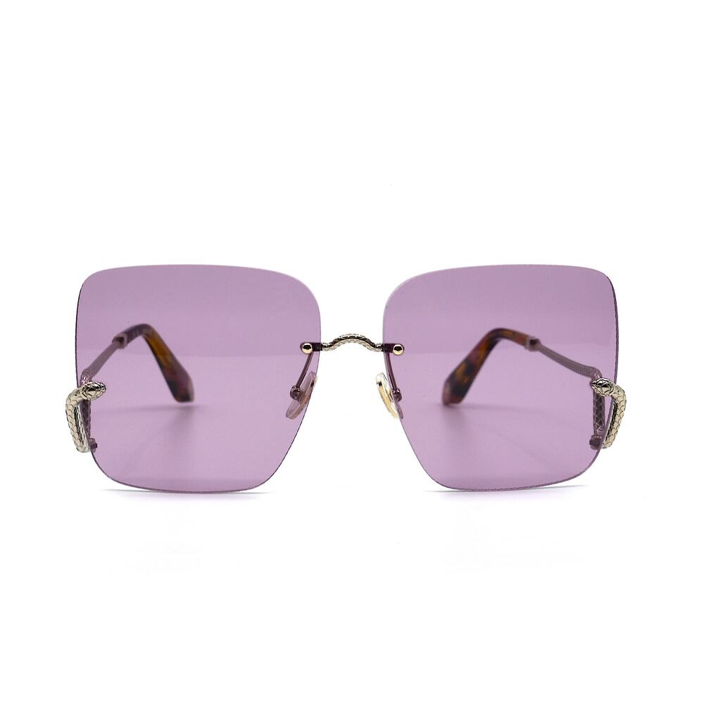 NEW ROBERTO CAVALLI SRC061 0594 SILVER VIOLET LENS AUTHENTIC SUNGLASSES - Picture 4 of 13